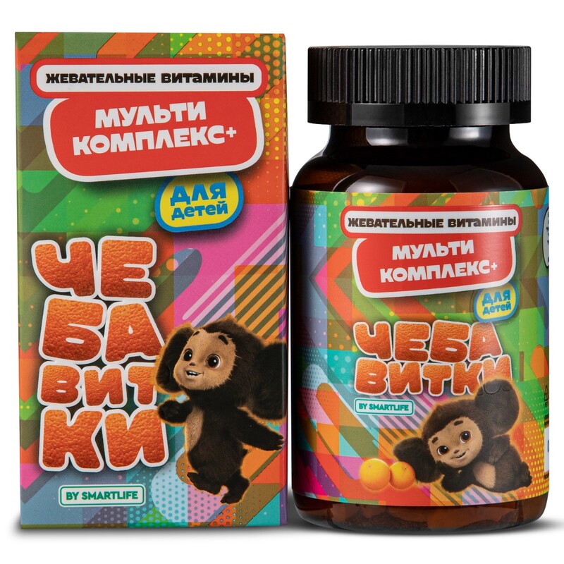 

SmartLife Чебавитки Мультикомплекс+ для детей таблетки жевательные 90 шт