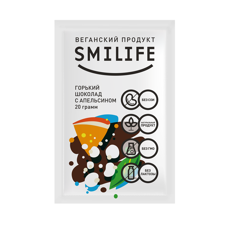 Изображение товара Smilife Шоколад горький апельсин 20 г