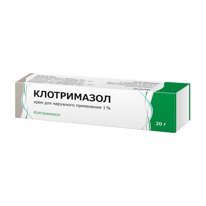 

Клотримазол 1% крем для наружного применения 20 г