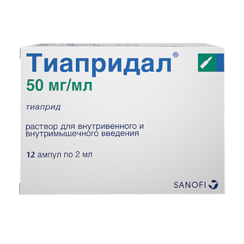 Изображение товара Тиапридал 50 мг/мл раствор для инъекций 2 мл, 12 шт