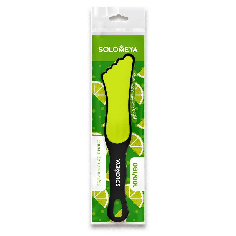 Изображение товара Пилка педикюрная двухсторонняя Соломея Черная с лаймом 100/180