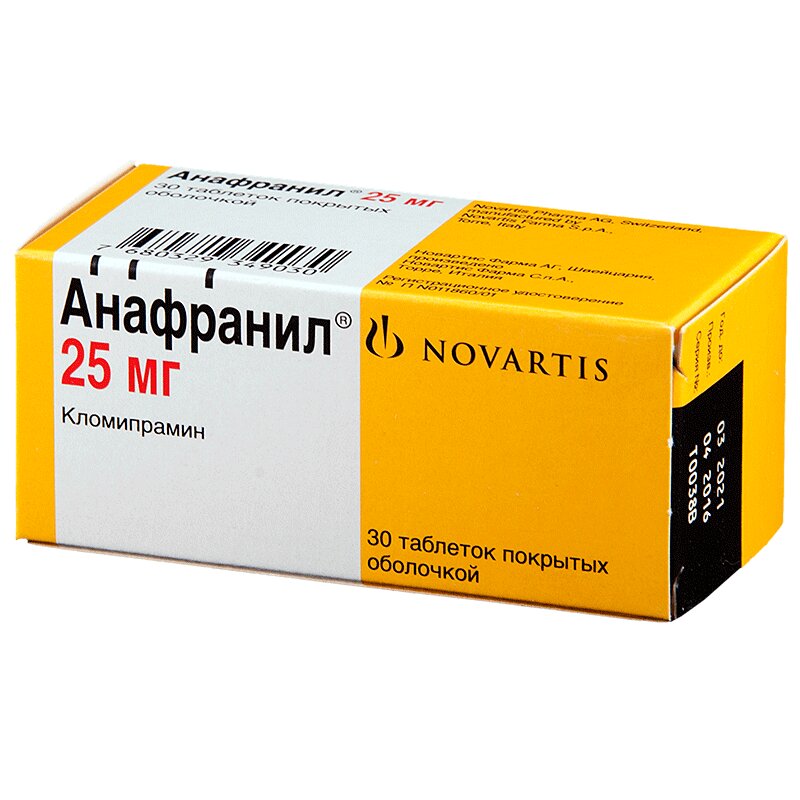 Изображение товара Анафранил 25 мг таблетки 30 шт - эффективное средство при депрессии и нервных расстройствах