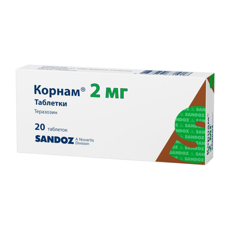 Изображение товара Корнам 2 мг таблетки 20 шт для лечения ДГПЖ и гипертензии