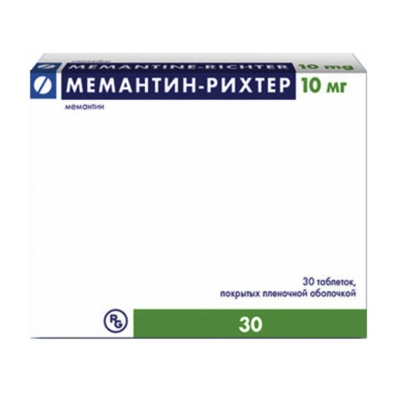 Изображение товара Мемантин-Рихтер таблетки 10 мг 30 шт для лечения деменции Альцгеймера Изображение товара Мемантин-Рихтер таблетки 10 мг 30 шт для лечения деменции Альцгеймера