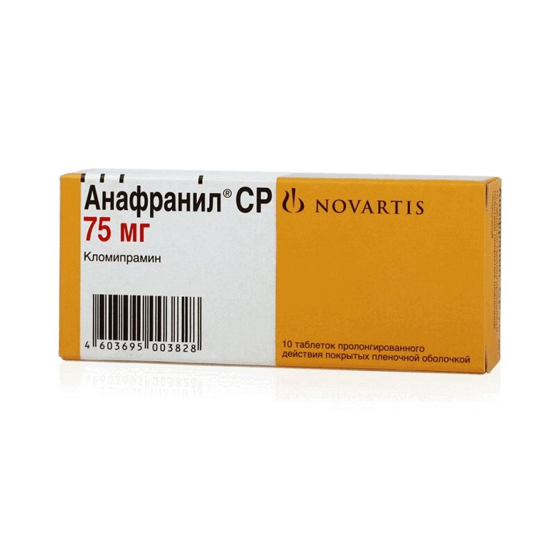 Изображение товара Анафранил СР 75 мг таблетки пролонгированного действия для лечения депрессии и тревожных расстройст