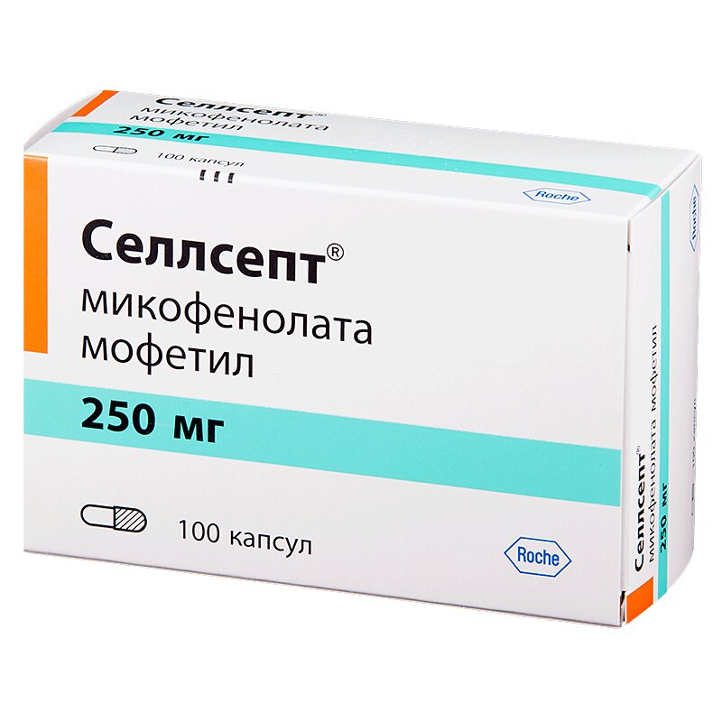 Изображение товара Селлсепт 250 мг капсулы для профилактики отторжения трансплантатов 100 шт