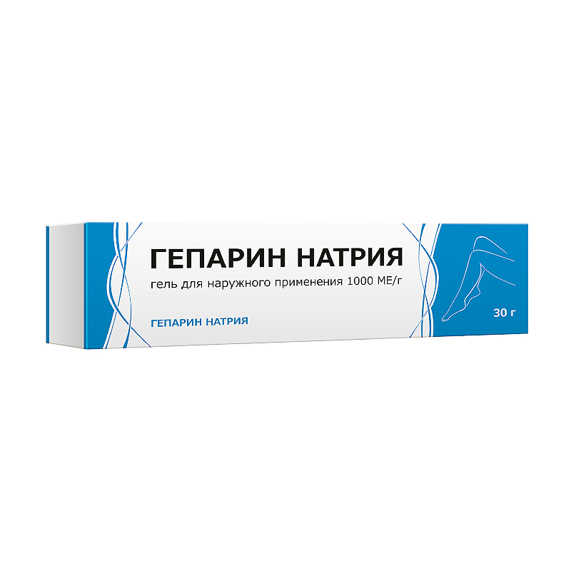 Изображение товара Гепарин натрия 1000 МЕ/г гель для наружного применения 30 г