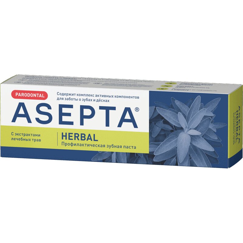 

Asepta Зубная паста Лечебные травы 75 мл