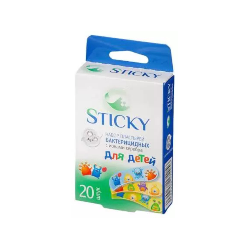 Изображение товара Sticky Пластырь влагостойкий детский 1,9 см х 7,2 см 20 шт