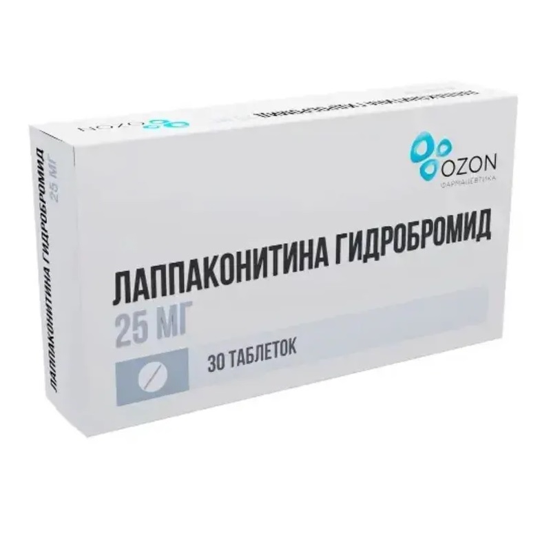 Изображение товара Лаппаконитина гидробромид 25 мг таблетки 30 шт для лечения аритмий