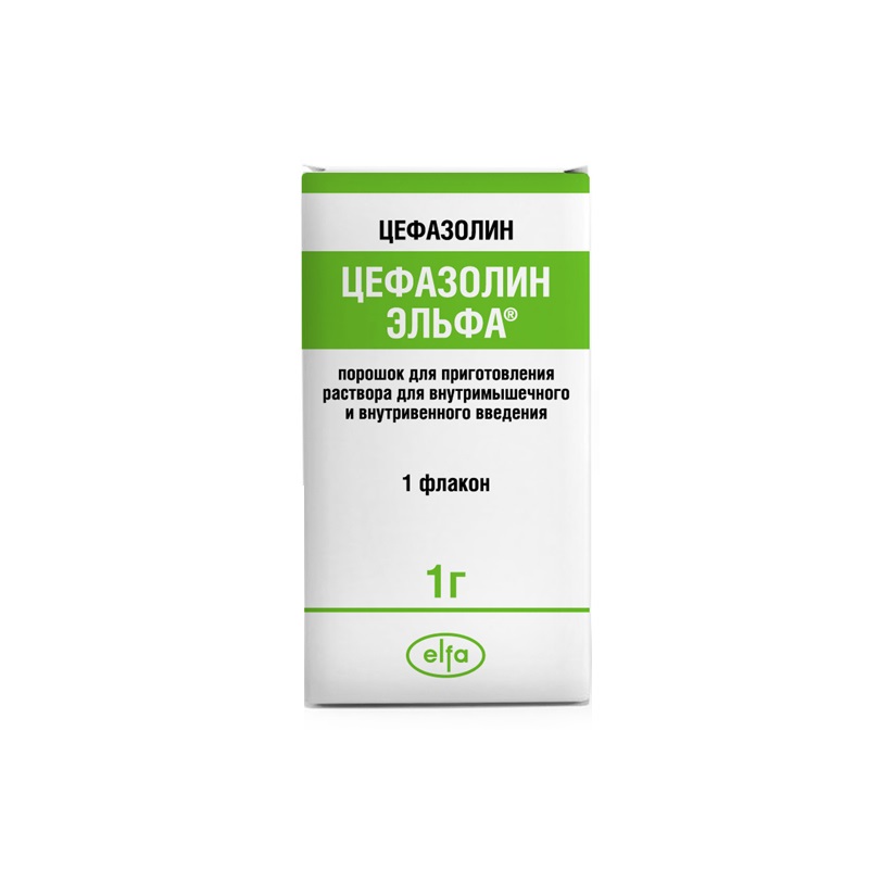 Изображение товара Цефазолин Эльфа 1 г порошок для инъекций для лечения бактериальных инфекций