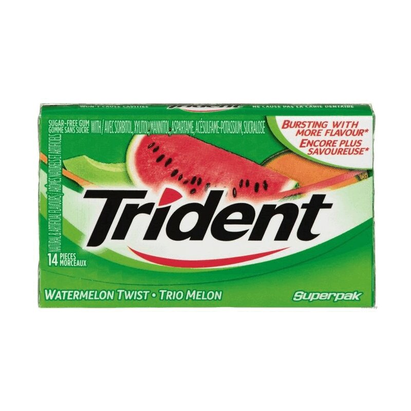 Изображение товара Trident Жевательная резинка Арбуз 14 шт - без сахара, одобрена стоматологами