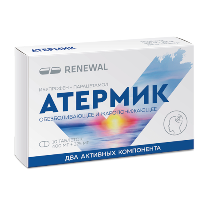 Изображение товара Атермик 400 мг+325 мг таблетки 10 шт