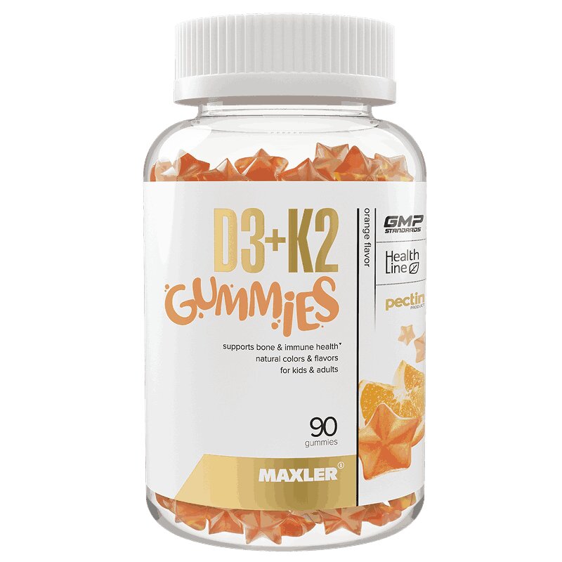 

Maxler Gummies Витамин D3+К2 пастилки жевательные Апельсин 90 шт