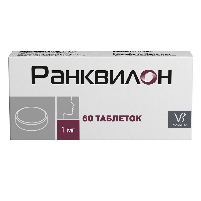 Изображение товара Ранквилон 1 мг таблетки 60 шт для снижения тревоги и нервного напряжения