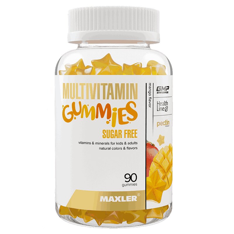 Изображение товара Maxler Gummies Мультивитамины без сахара с манго 90 шт жевательные пастилки