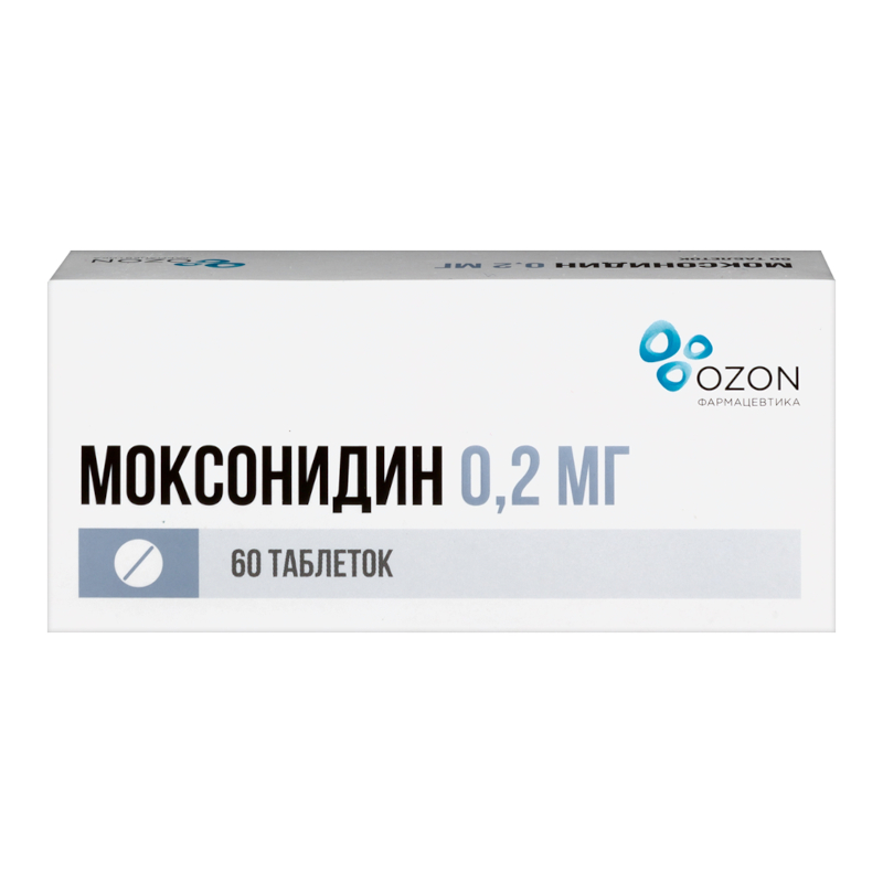 Изображение товара Моксонидин 0,2 мг таблетки 60 шт