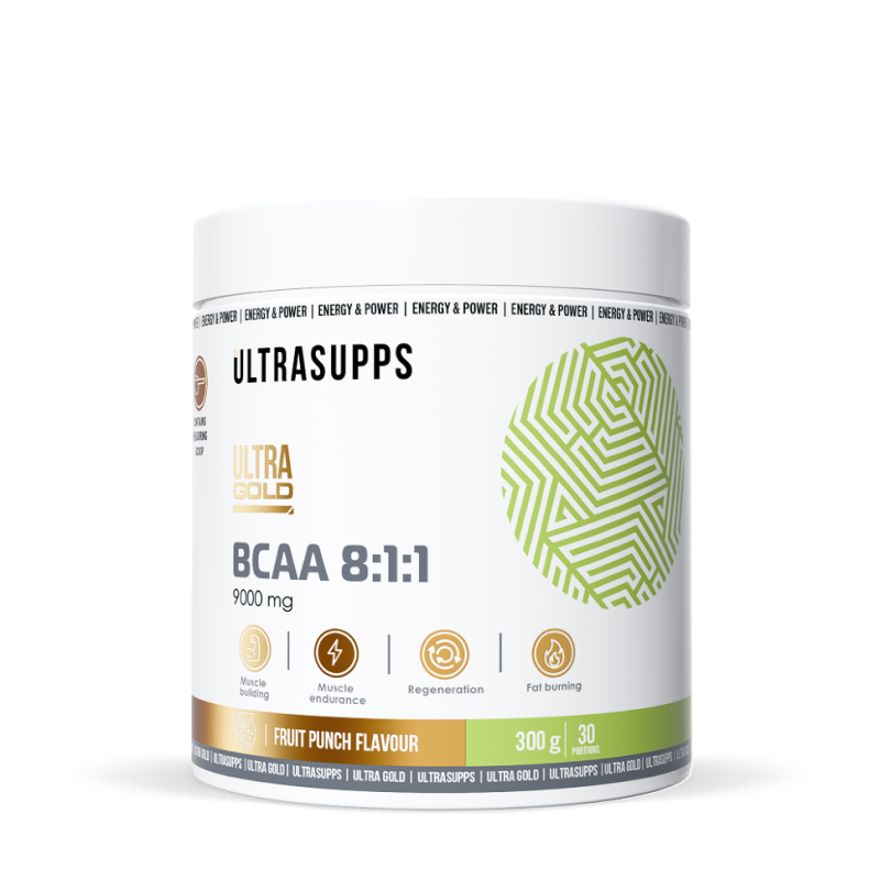 Изображение товара Ultra Gold BCAA 8:1:1 порошок фруктовый пунш 300 г для роста мышц и быстрого восстановления