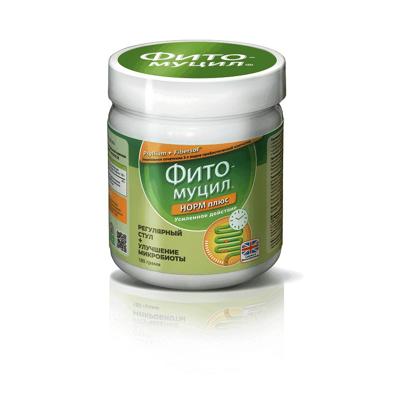 Изображение товара Фитомуцил Норм Плюс - порошок 180 г для улучшения пищеварения