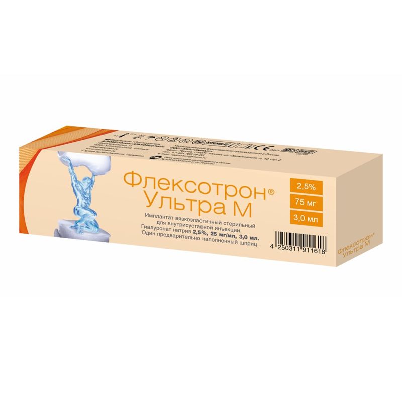 Изображение товара Флексотрон Ультра М 25 мг/мл имплантат для внутрисуставных инъекций 3 мл