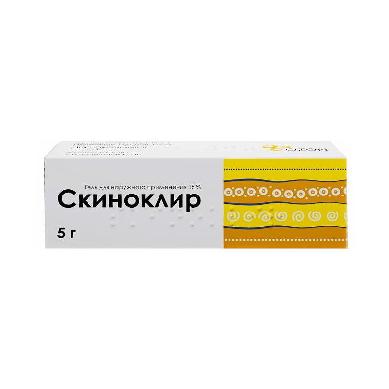 

Скиноклир 15% гель для наружного применения 5 г