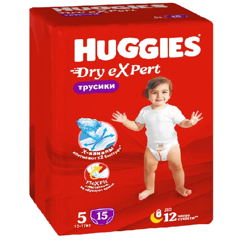 

Huggies Dry Expert 5 Подгузники-трусики детские 12-15 кг 15 шт