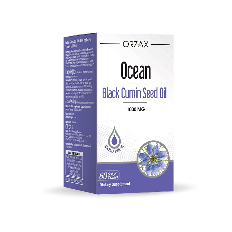 Изображение товара Масло семян черного тмина Ocean Black Cumin Seed Oil 1000 мг капсулы 60 шт