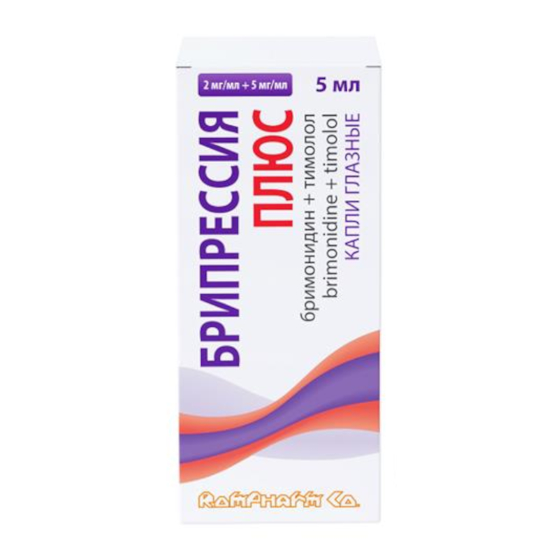 Изображение товара Брипрессия Плюс капли глазные 2 мг/мл + 5 мг/мл 5 мл Румынский производитель