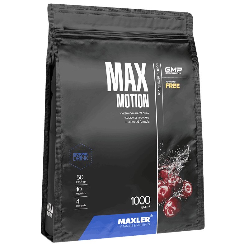 Изображение товара Maxler Max Motion Тренировочный комплекс в виде порошка вишня 1000 г для восстановления