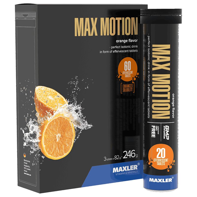 Изображение товара Maxler Max Motion Изотонический напиток таблетки шипучие Апельсин 60 шт