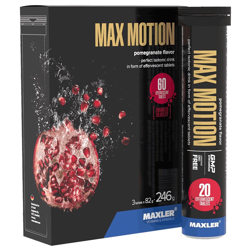 Изображение товара Maxler Max Motion Изотонический напиток таблетки шипучие Гранат 60 шт