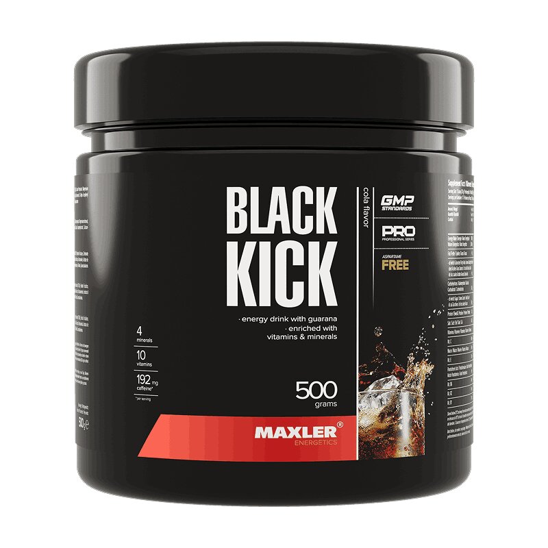 Изображение товара Maxler Black Kick Предтренировочный порошок 500 г с кофеином гуараной и витаминами