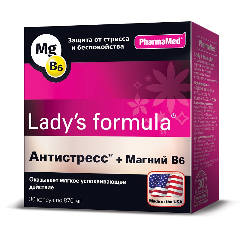 Изображение товара Lady's Formula Антистресс Магний B6 капсулы для поддержки нервной системы 30 шт