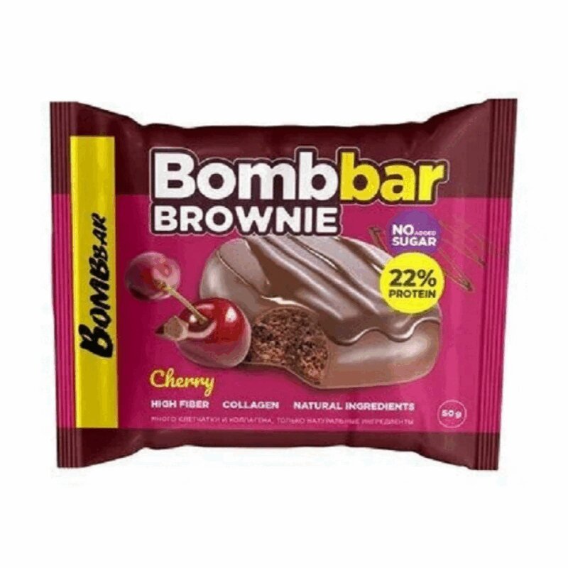 Изображение товара Bombbar Печенье протеиновое Вишневый брауни 50 г