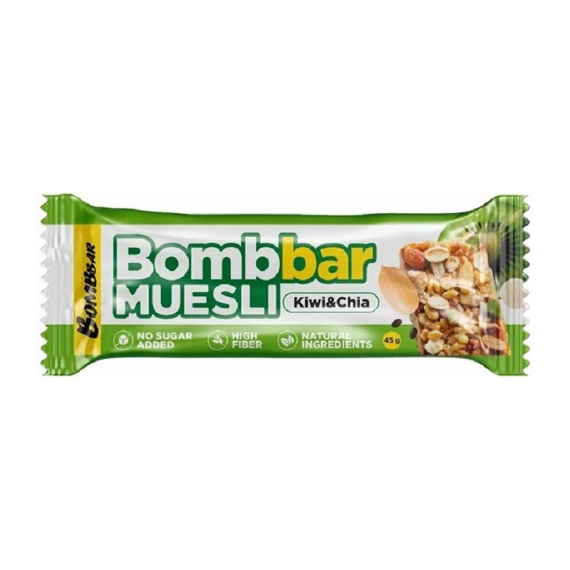 Изображение товара Bombbar Muesli Батончик мультизлаковый Киви-Чиа 45 г