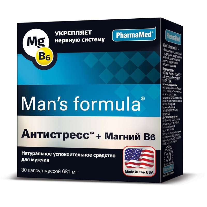Изображение товара Манью Формула Антистресс+Магний В6 капсулы 30 шт для снятия стресса и нервной поддержки