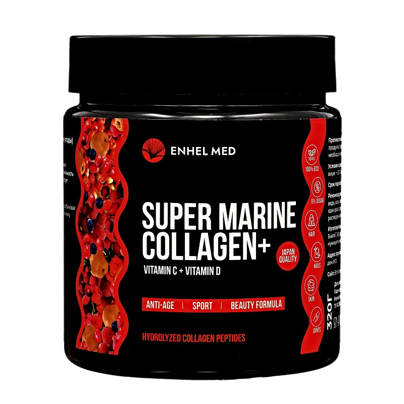 Изображение товара Морской коллаген Enhel Med Японские Ягоды 320 г порошок для кожи и суставов