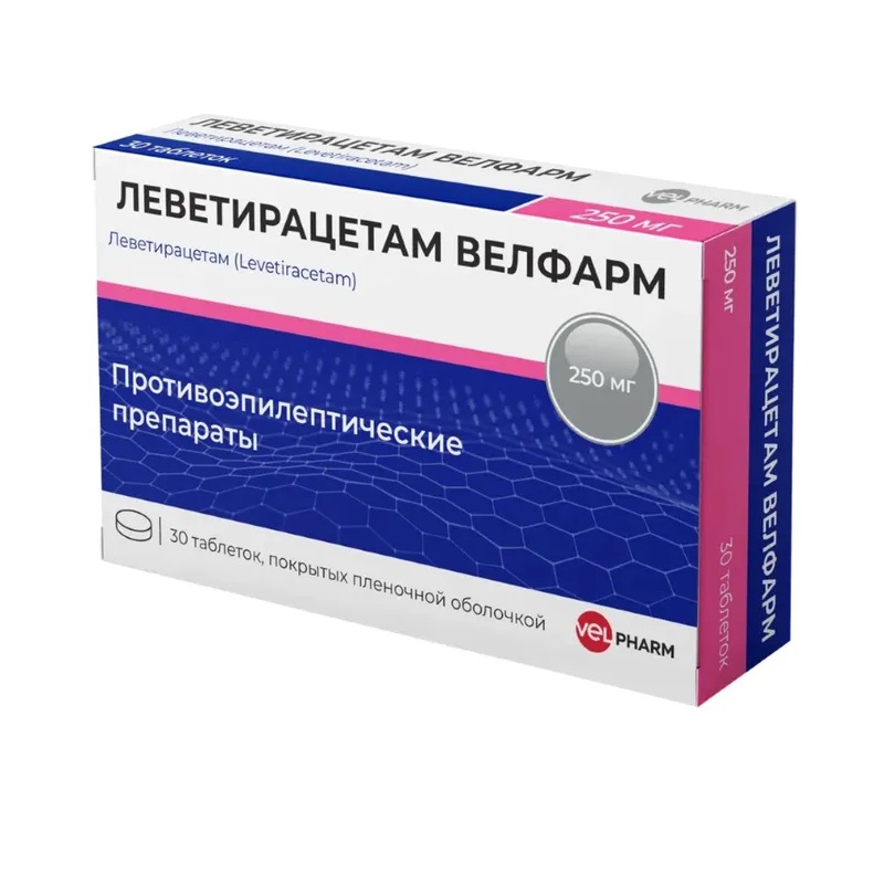 Изображение товара Леветирацетам Велфарм 250 мг таблетки 30 шт