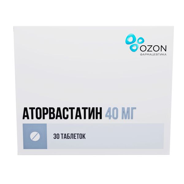 Изображение товара Аторвастатин таблетки 40 мг 30 шт