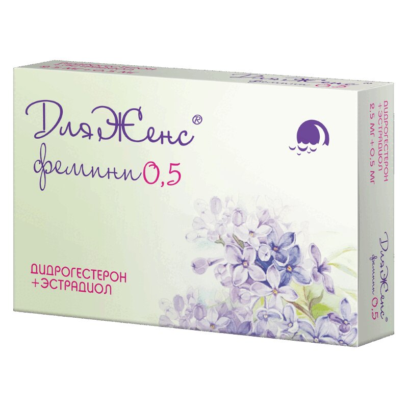 Изображение товара ДляЖенс фемини таблетки 2,5 мг + 0,5 мг для заместительной гормональной терапии 28 шт