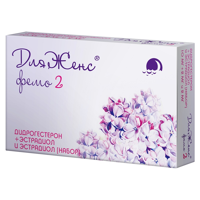 Изображение товара ДляЖенс Фемо - гормональный препарат для менопаузы и остеопороза 14 таблеток