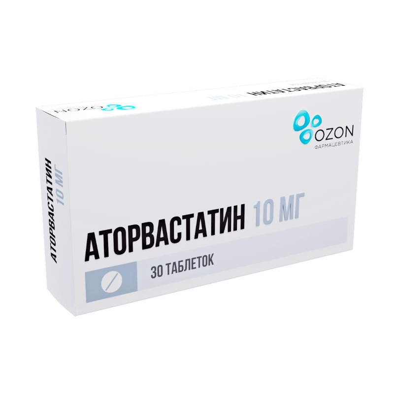 Изображение товара Аторвастатин 10 мг таблетки 30 шт - контроль холестерина