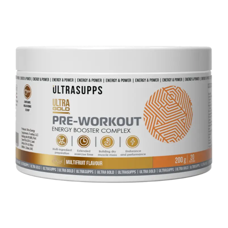 

Ultrasupps Ultra Gold Pre-Workout Предтренировочный комплекс порошок Мультифрукт 200 г