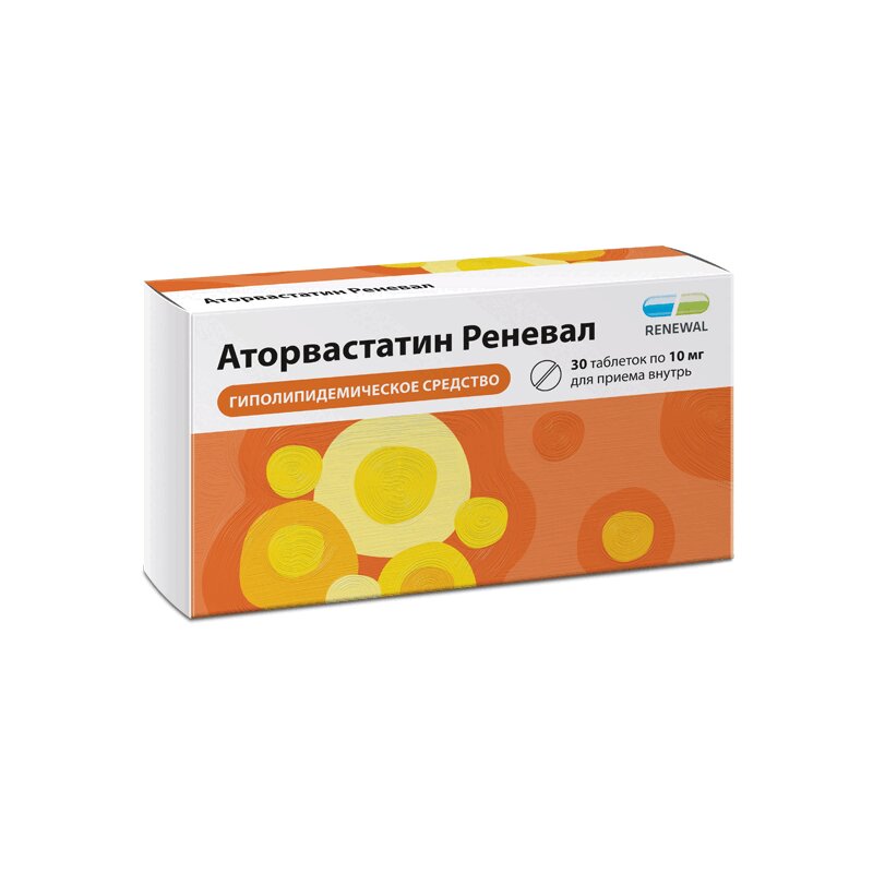 Изображение товара Аторвастатин Реневал 10 мг таблетки, 30 шт