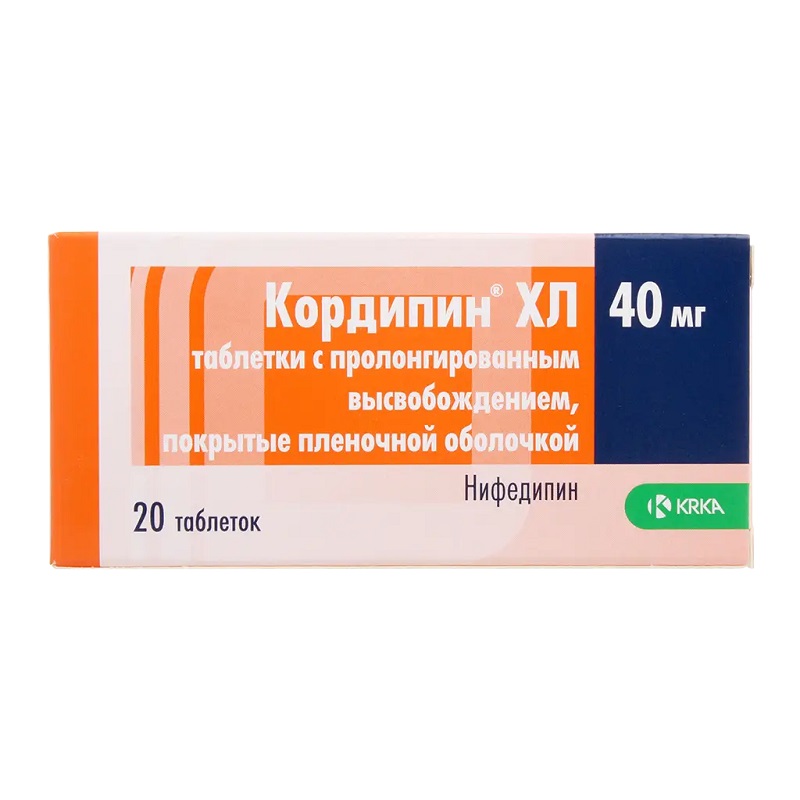 Изображение товара Кордипин XЛ 40 мг таблетки с пролонгированным высвобождением 20 шт