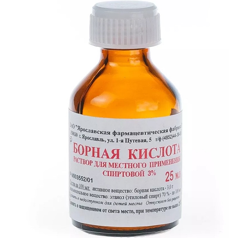 Изображение товара Борная кислота 3% раствор для местного применения спиртовой 25 мл