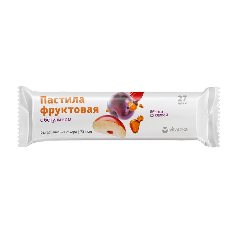 Изображение товара Vitateka Пастила фруктовая Яблоко-Слива без сахара с бетулином 27 г