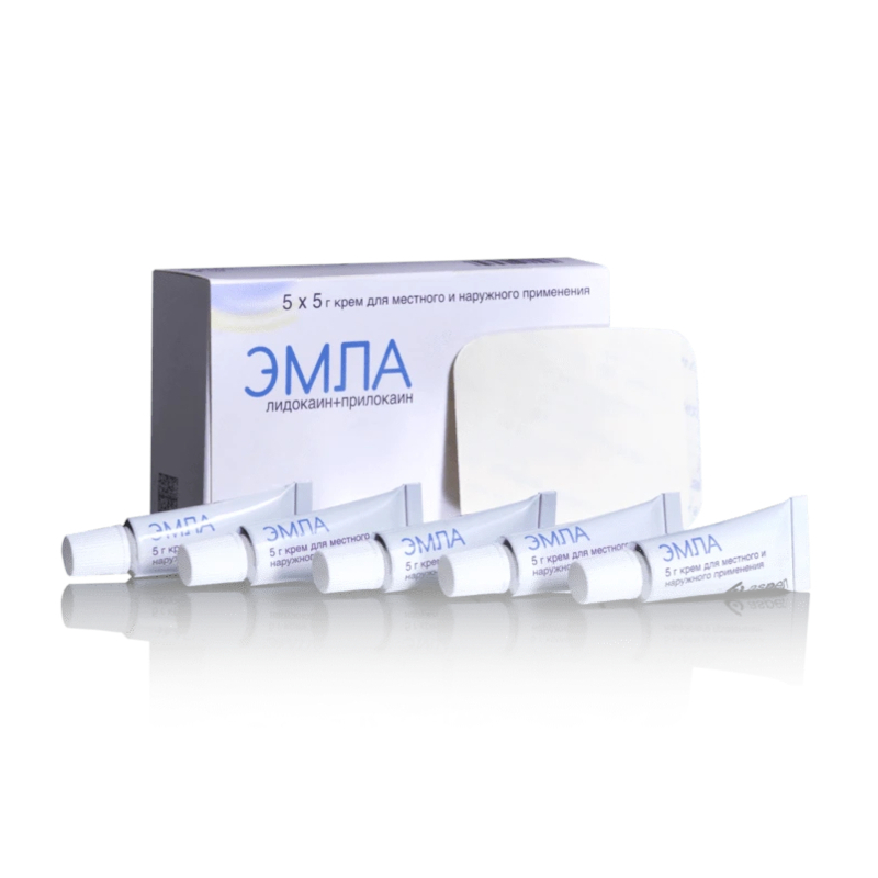Изображение товара Эмла 25 мг/г+25 мг/г крем для обезболивания кожи и слизистых 5 г 5 шт