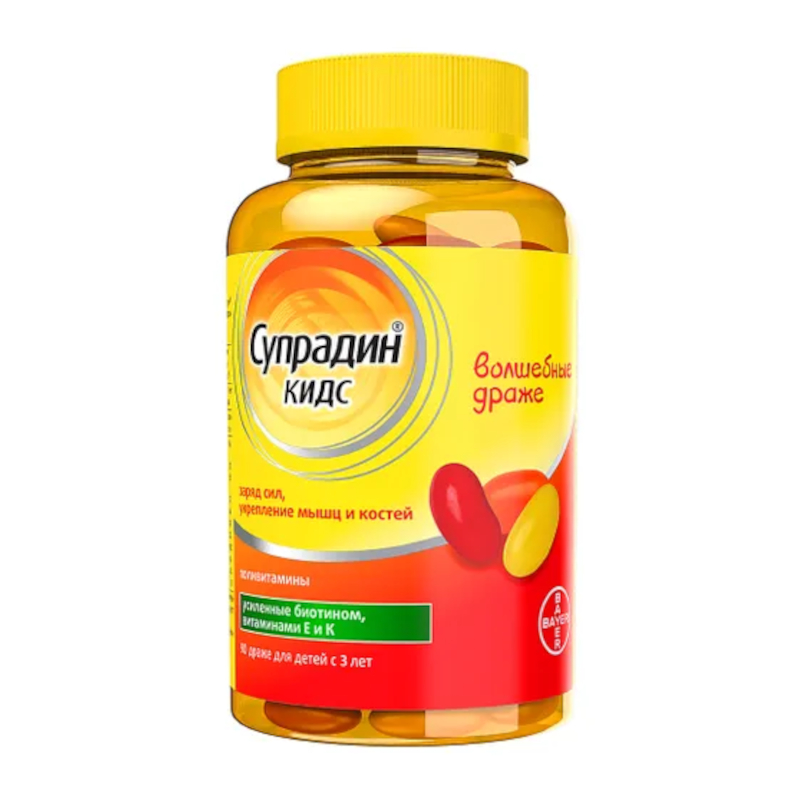 

Супрадин Кидс Волшебные драже жевательные 90 шт