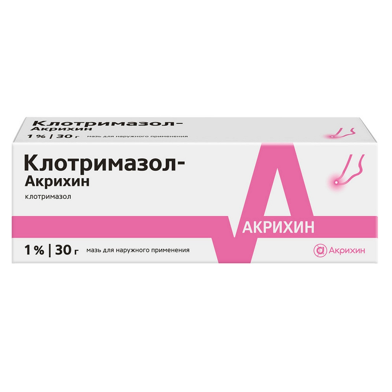 

Клотримазол-Акрихин мазь для наружного применения 1% туба 30 г
